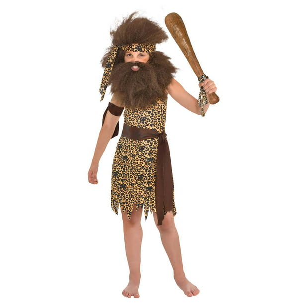 Kid's Caveman Cartoon Funny Character Animal Halloween RolePlay Suit for Party 